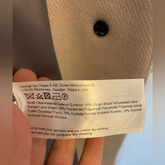 Filippa K Womens wool trench coat in Pumice Belted trench coat belted Wool coat - Picture 9 of 16